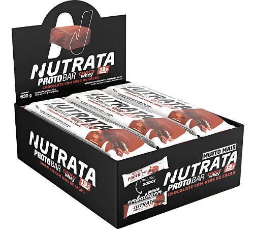 BARRA PROTEICA NUTRATA PROTOBAR CHOCOLATE DISPLAY C/ 9 UN