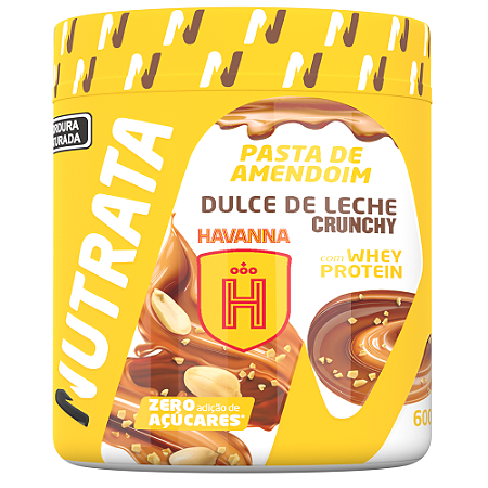 PASTA AMENDO WHEY SABOR DULCE DE LECHE CRUNCHY HAVANNA 600G NUTRATA