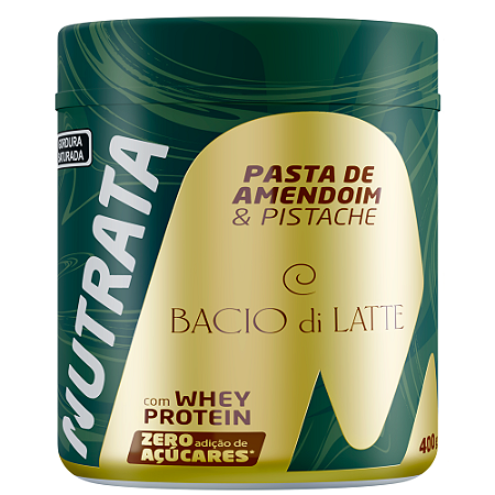 PASTA AMENDO WHEY SABOR PISTACHE ( BACIO DI LATTE) 400G NUTRATA