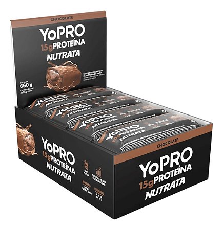 BARRA YOPRO SABOR CHOCOLATE DISPLAY C/ 12 UN 55G