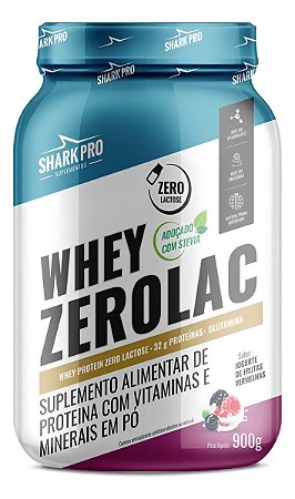 WHEY ZERO LACTOSE POTE 900G IOGURTE FRUTAS VERMELHAS SHARK