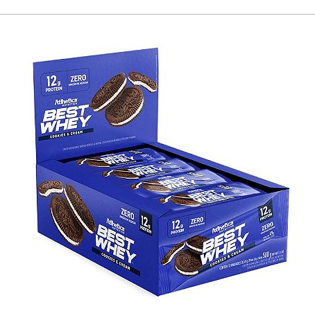 BEST WHEY BAR 12G PROTEIN (12 UNID. DE 49 G) COOKIES & CREAM  ATLHETICA