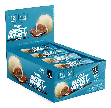 BEST WHEY BAR 12G PROTEIN (12 UNID. DE 49 G) DUO - BIANCO & AL LATTE  ATLHETICA