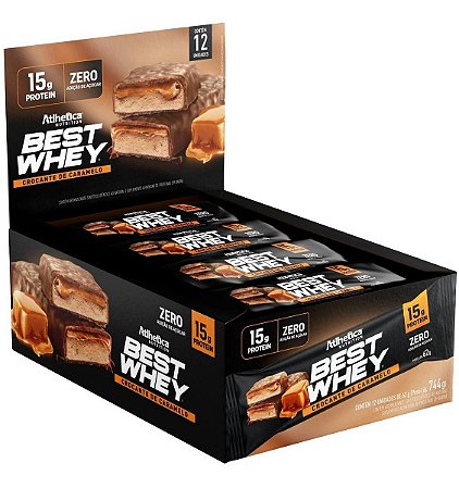 BEST WHEY BAR 15G PROTEIN (12 UNID. DE 62 G) CROCANTE DE CARAMELO ATLHETICA