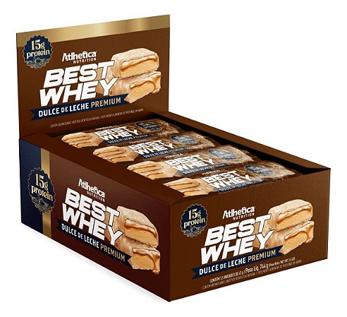 BEST WHEY BAR 15G PROTEIN (12 UNID. DE 62G) DULCE DE LECHE PREMIUM ATLHETICA