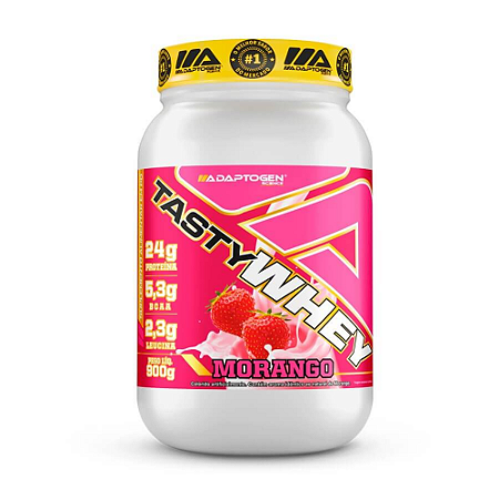 TASTY WHEY MORANGO 900G ADAPTOGEN