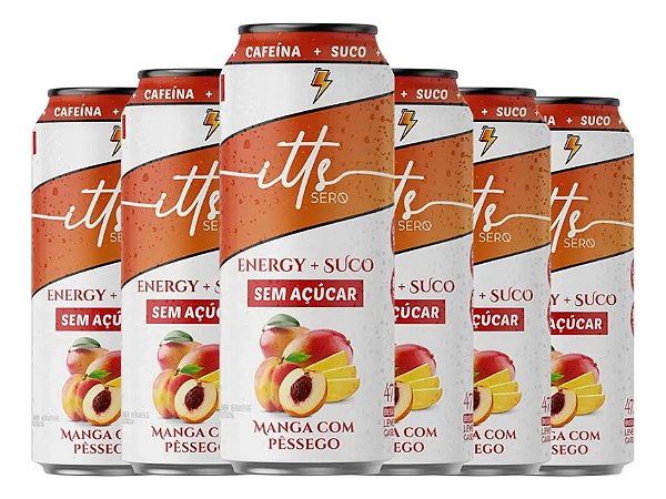 ITTS SERO ENERGY SUCO - MANGA COM PESSEGO SEM ACUCAR 473 ML FD C/ 6 UN