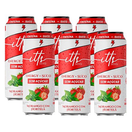 ITTS SERO ENERGY SUCO - MORANGO COM HORTELA SEM ACUCAR 473 ML FD C/ 6UN