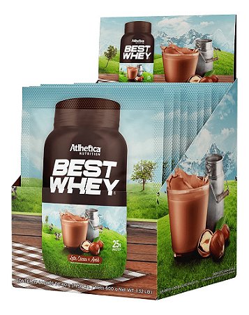 BEST WHEY (DISPLAY C/15 SACHETS DE 40G) LEITE, CACAU & AVELA ATLHETICA