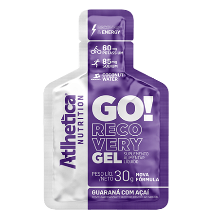 GO! RECOVERY GEL (DISPLAY COM 10 SACHES DE 30G) GUARANA COM ACAI ATLHETICA NUTRITION