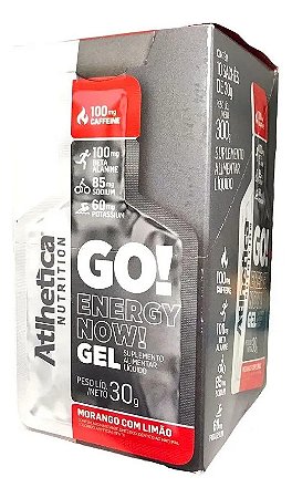 GO! ENERGY NOW GEL (DISPLAY C/ 10 SACHES DE 30G) MORANGO COM LIMAO