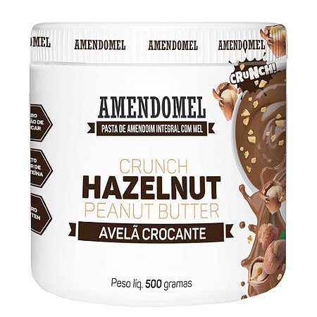 PASTA AMENDOIM CHOC BRANCO CACAU C/ AVELA CROCANTE 500G AMENDOMEL
