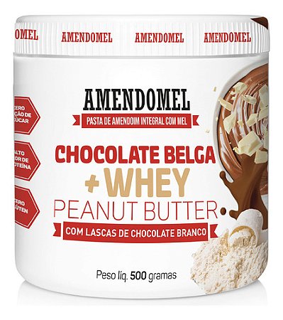 PASTA AMENDOMEL CHOC BELGA + WHEY 500G AMENDOMEL