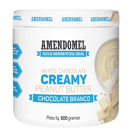 PASTA DE AMENDOIM COM CHOC BRANCO 500G AMENDOMEL