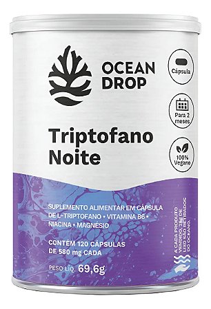 TRIPTOFANO NOITE 120 CAPSULAS 580 MG OCEAN DROP