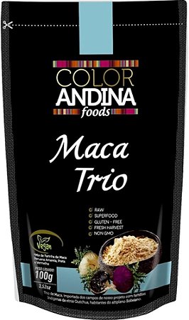 MACA PERUANA TRIO COLOR ANDINA EM PO 100% PURA 100G
