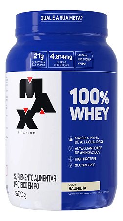 100% WHEY POTE 900G BAUNILHA MAX TITANIUM