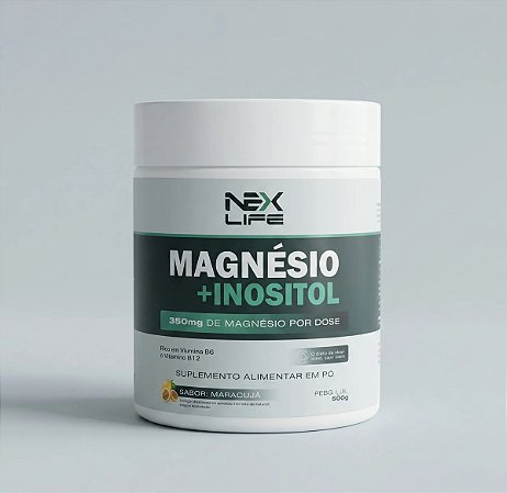 MAGNESIO + INOSITOL EM PO 350G SABORES: MARACUJA NEXLIFE
