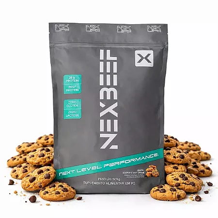 NEXBEEF - PROTEINA DA CARNE - (BEEF PROTEIN) 910G SABOR: COOKIES AND CREAM NEXLIFE