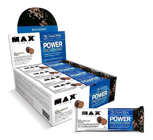 POWER PROTEIN BAR DARK CHOCOLATE TRUFFLE 12 UN DE 41G MAX TITANIUM
