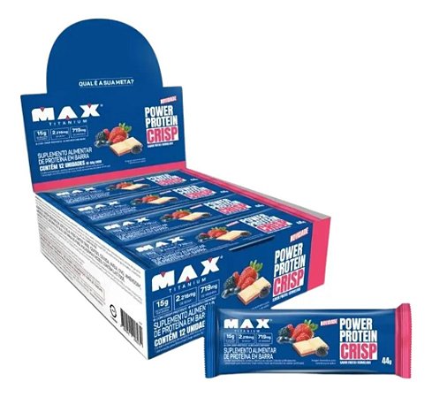 POWER PROTEIN CRISP FRUTAS VERMELHAS 12UN DE 44G MAX TITANIUM
