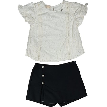 short saia preto infantil