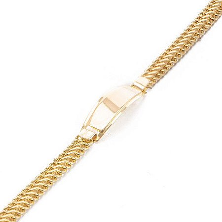 Pulseira Chapinha Elo Lacraia 2,3g 13cm