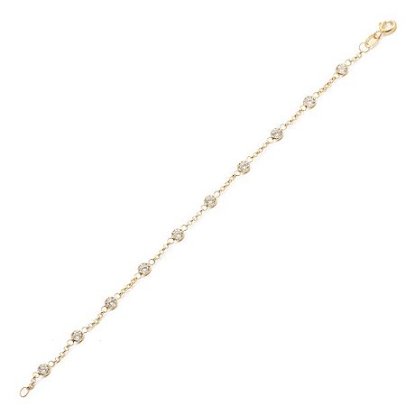 Pulseira Infantil de Pedras Zircônias Brancas 0,9g 13cm