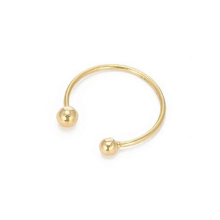 Piercing Orelha Anzol de Bolinha nas Pontas