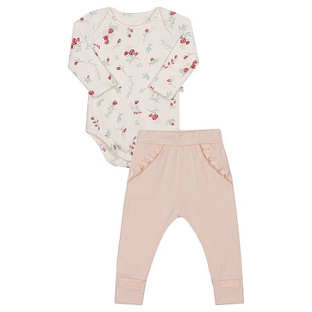 Conjunto Body E Calça Floral Nini E Bambini