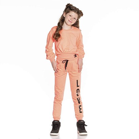 Conjunto Calça e Blusão de Moletom Love Laranja Mylu - Foto Arte Kids |  Enxoval de bebê, moda de 0 a 16 anos, e muito mais