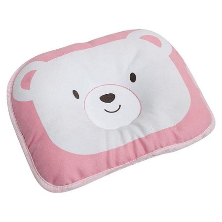 Travesseiro Para Bebe Urso Rosa Buba
