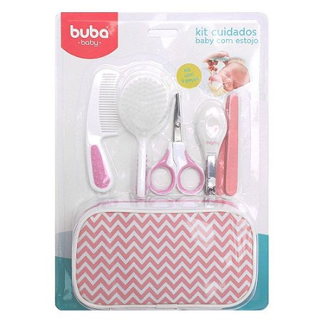 Kit Cuidados Baby Com Estojo Rosa Buba