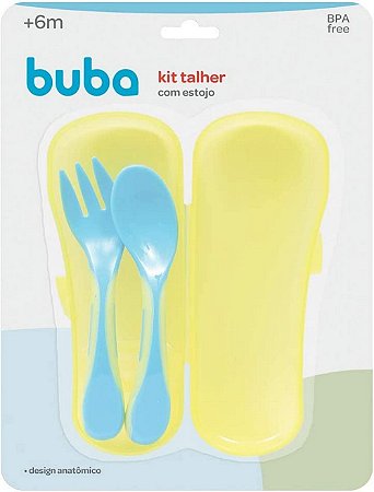 Kit De Talher Baby C Case Azul Buba