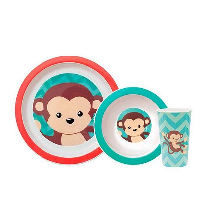 Kit Refeição Animal Fun Macaco Buba