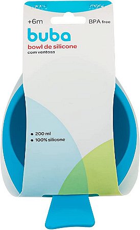 Bowl De Silicone Com Ventosa - Azul Buba