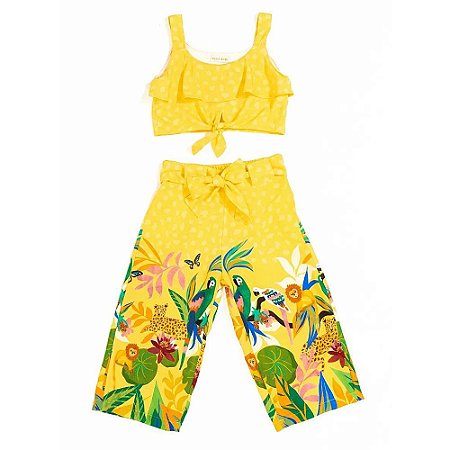 Conjunto Blusa E Calça Pantacourt Amazonia 06- Petit Chuá