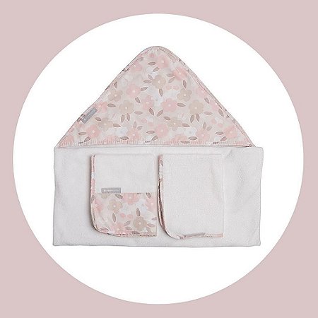 Conjunto Toalhas Floral Rosé Masterbag Baby