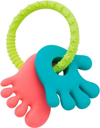 Mordedor de Silicone Mãozinha e Pezinho Rosa/Azul- Buba