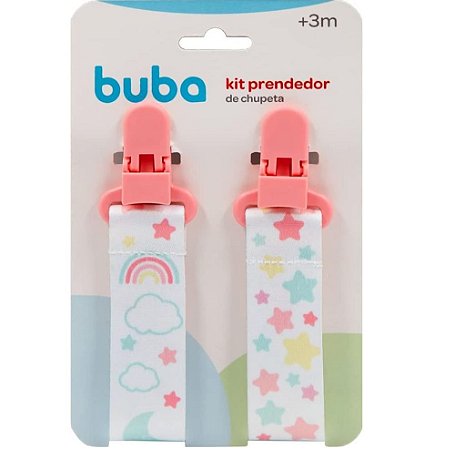 Kit Prendendor De Chupeta Estrelas Rosa- Buba