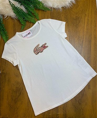 T-Shirt Infantil Feminina Brancao - Lacoste