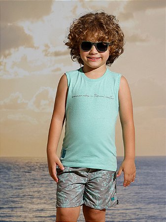 Conjunto Infantil de Regata e Shorts Microfibra Summer - Banana Danger