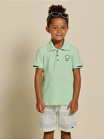 Conjunto Infantil de Polo e Bermuda de Sarja Vibes - Banana Danger