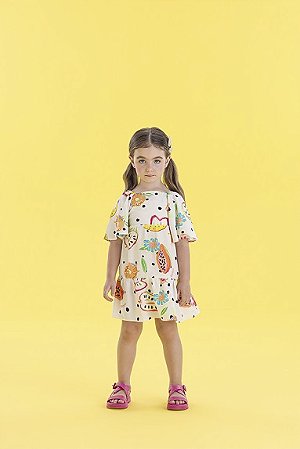 Vestido Estampado com Amarração nas Costas - Málagah