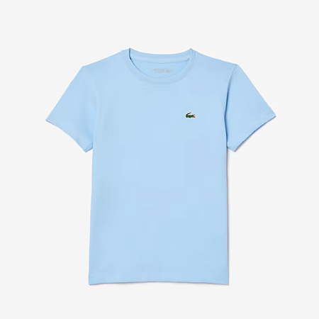 Camiseta Infantil de Algodão Sport Ultra Dry Azul Pastel - Lacoste