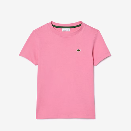 Camiseta Infantil em Jérsey de Algodão Rosa  - Lacoste