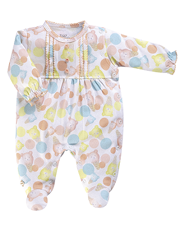 Macacão Fem ML Sorvete e Urso RN - Anjos Baby