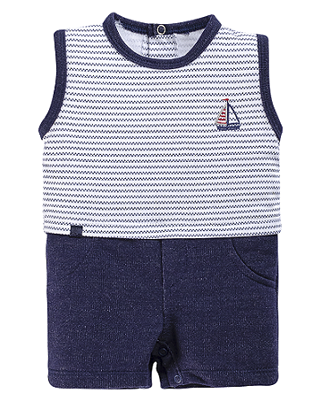 Macaquinho Masc Curto SM Azul P - Anjos Baby