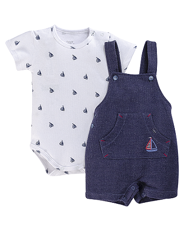Conjunto Masc Body c/ Macaquinho Veleiro P - Anjos Baby
