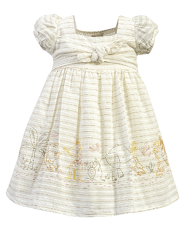 Vestido Maquinetado Estampa Safari - Anjos Baby